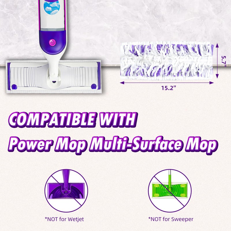 DrFlito 40 Count Disposable Power Mopâ„¢ Refills Compatible with SwifferÂ® Power Mopâ„¢, Powermopâ„¢ Pads for Multi-Surface Refills Pads for Floor Cleaning, Unscented - Image 2