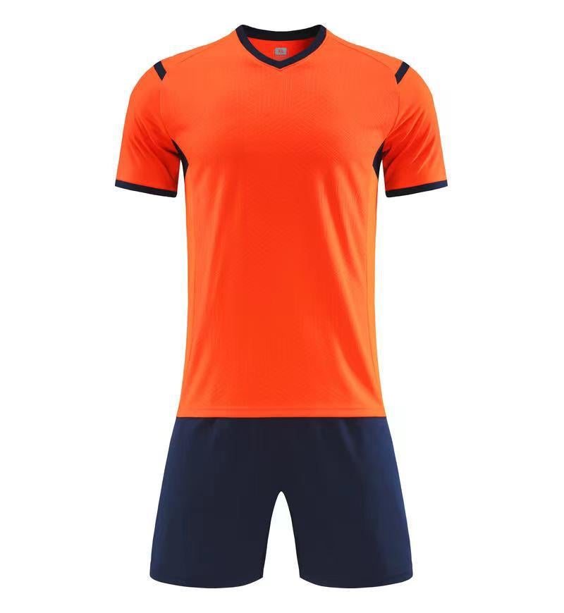 Generic New football uniform suit childrens uniform printed mens and womens competition team uniform childrens adult sports training uniform Orange