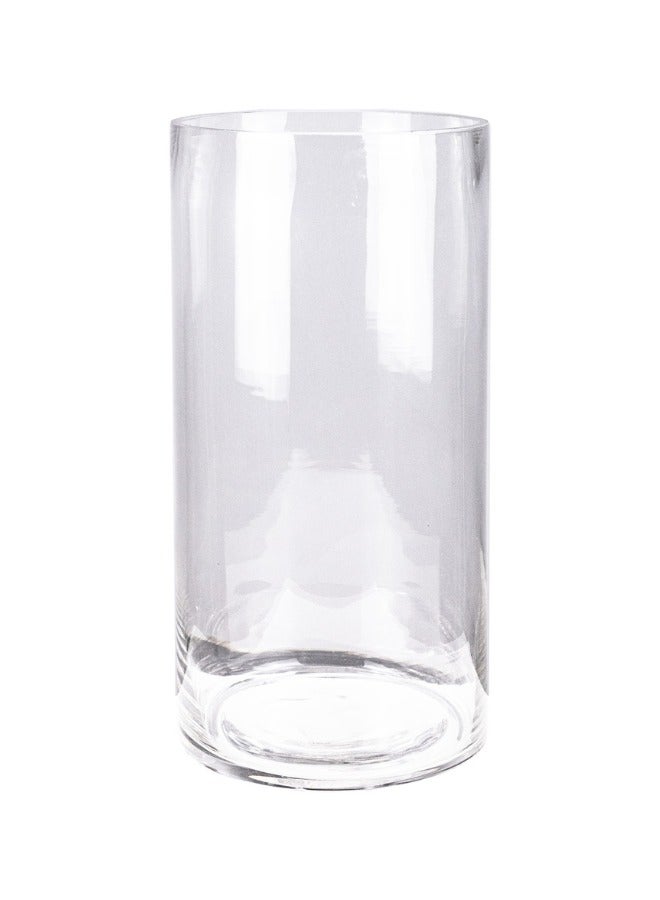 Gulf Flowers Clear Glass Cylinder Vase – D15cm x H30cm Elegant Transparent Flower Vase for Home, Office & Event Décor – Ideal for Floral Arrangements, Weddings & Centerpieces 