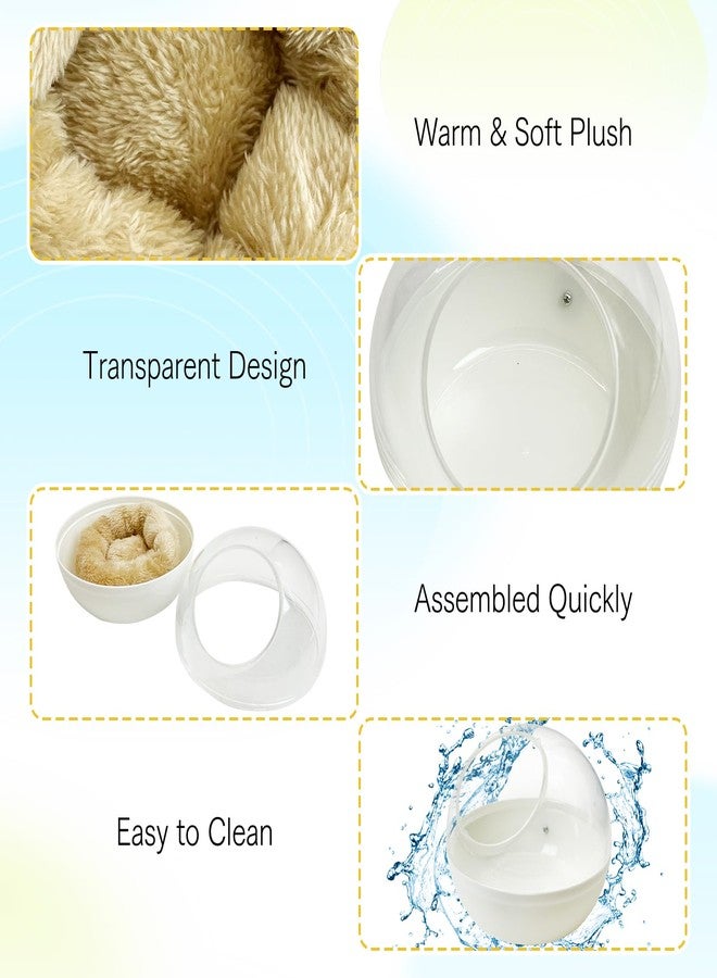 كاثسون عش طيور بلاستيكي من كاثسون، مقاوم للقضم، سرير صغير مع حصيرة، بيت معلق، قفص طيور، عش تكاثر وتفقيس، عش قابل للغسل للببغاء، البادجي، طائر الحب، الكناري (أبيض) - Image 2