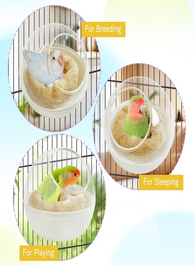 كاثسون عش طيور بلاستيكي من كاثسون، مقاوم للقضم، سرير صغير مع حصيرة، بيت معلق، قفص طيور، عش تكاثر وتفقيس، عش قابل للغسل للببغاء، البادجي، طائر الحب، الكناري (أبيض) - Image 5