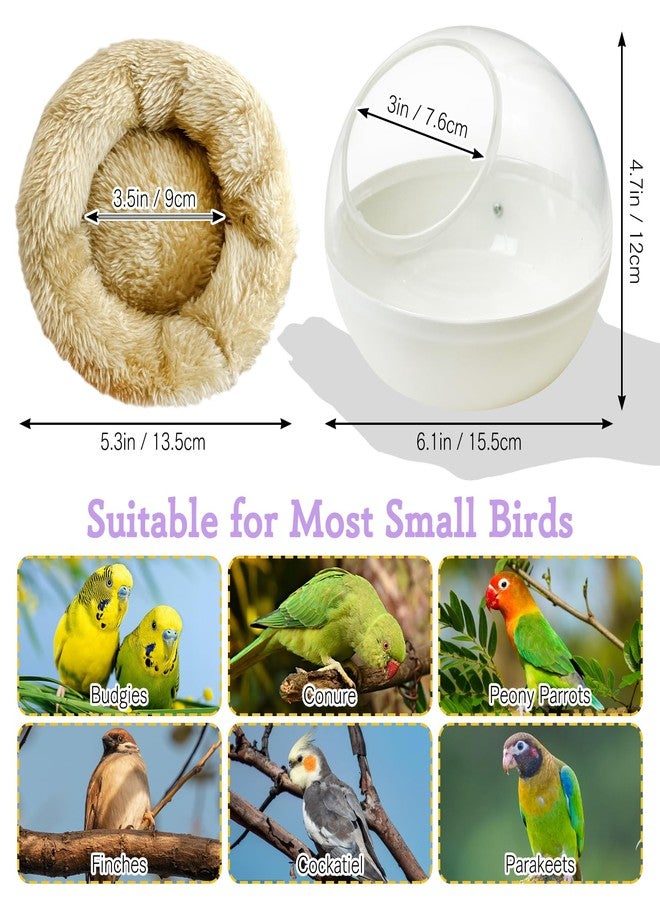 كاثسون عش طيور بلاستيكي من كاثسون، مقاوم للقضم، سرير صغير مع حصيرة، بيت معلق، قفص طيور، عش تكاثر وتفقيس، عش قابل للغسل للببغاء، البادجي، طائر الحب، الكناري (أبيض) - Image 3