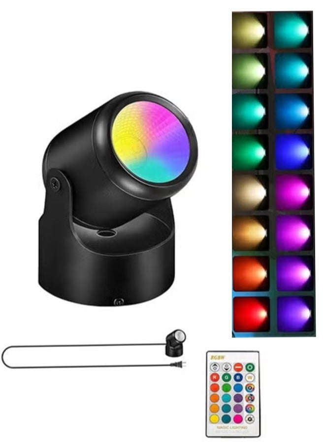 RGB Magic Spotlight with Remote，16 Color Options, Dynamic Modes & Adjustable Brightness for Home/Event Decor - Image 1