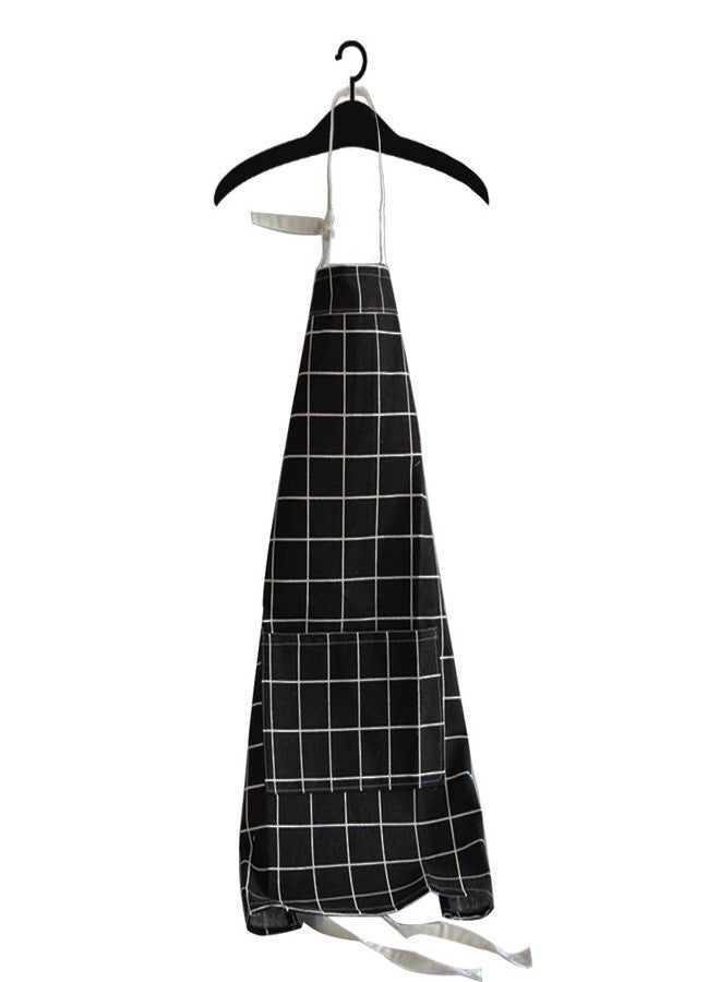 YOLOPARK Simple Parent and Child Apron, Comfortable Cotton Apron with Pocket for Painting Cooking Artist Chef, Pack of 2 (Black Plaid)… - Image 5