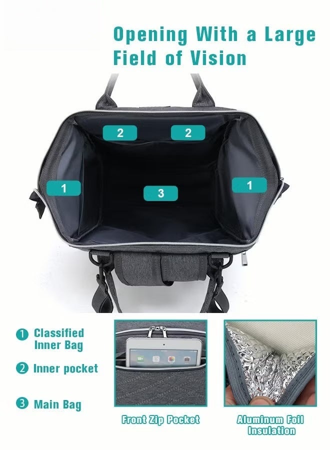 HOOKOR Diaper Bag Backpack, Multifunction Travel Back Pack Maternity Baby Changing Bags, Large Capacity, Waterproof and Stylish - Image 5