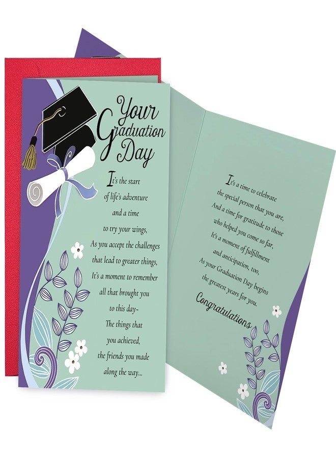 Ogeby Poem Graduation Card for Him Her, Congratulations Card for High School & College Grad, Your Graduation Day - Image 1