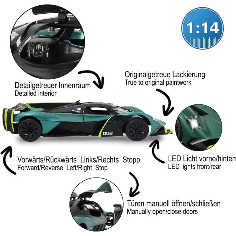 Rastar - Aston Martin Valkyrie AMR Pro 1/14 Diecast Model with Remote Control - Green - 92100 - Image 5
