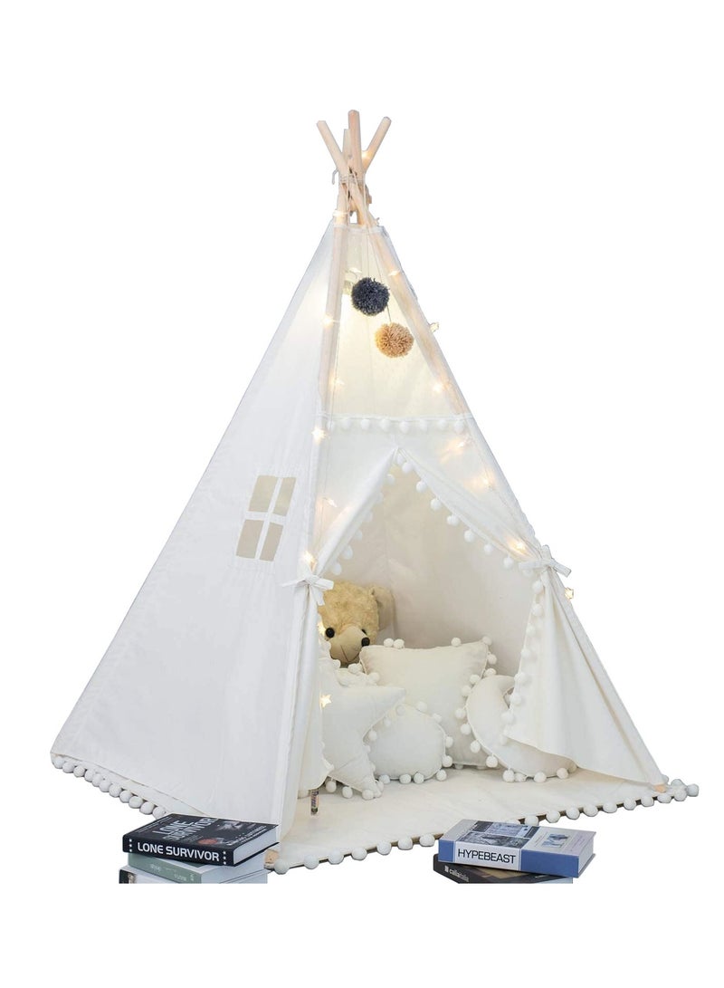 Cool Baby Foldable Teepee Tent with String Light for Kids Play Tents Kids Teepee Tent for Girls Boys Washable Tent Fodable Kids Play Tent - Image 1