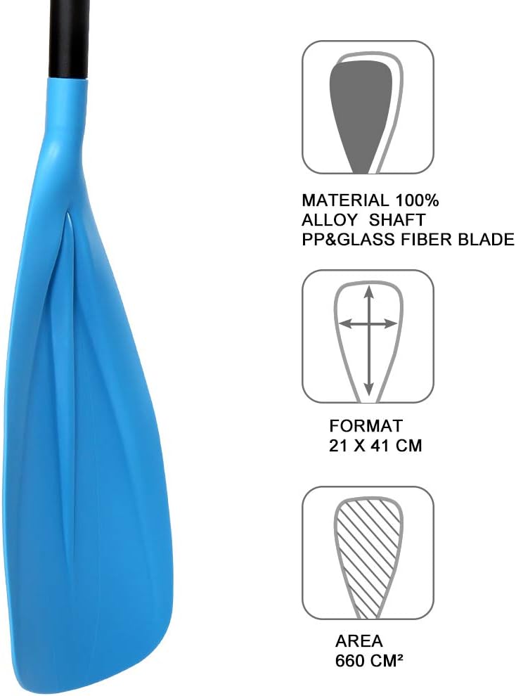 Karltion SUP Paddle - 3-Piece Adjustable Aluminium SUP Paddle with Glass Fiber Blade for Surfing, Floating, Water Sports - Image 4