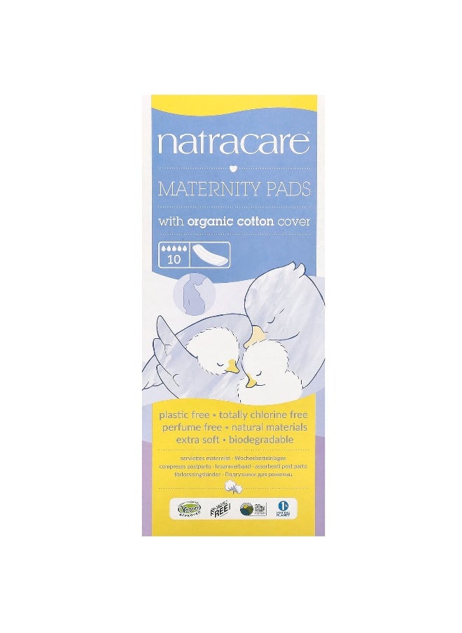 NATRACARE Natracare, Maternity Pads with Organic Cotton Cover, 10 Pads  - Image 1