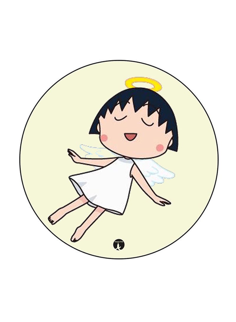 RKN Anime Chibi Maruko Chan Printed Mouse Pad Round  Multicolour