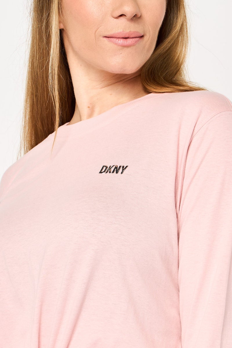 DKNY Sport Women Sportswear Fit Long Sleeve Outdoor T-Shirt, Light Pink - Image 3