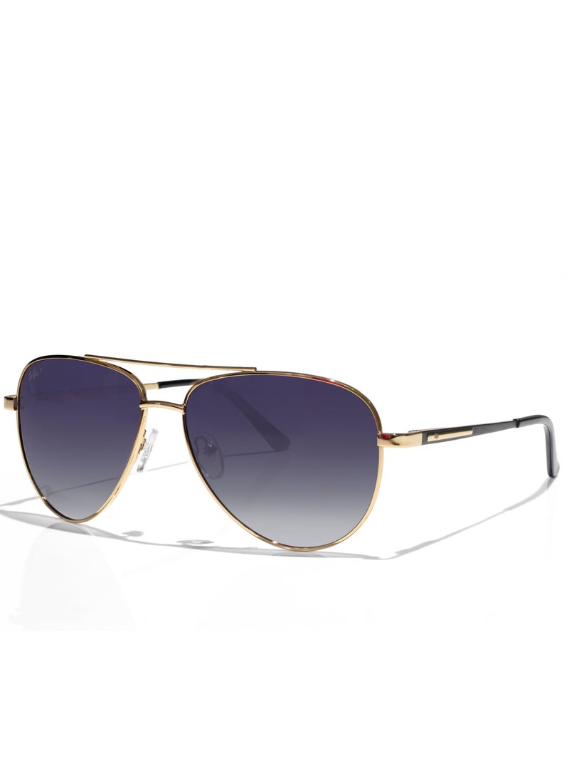 selfie Selfie Polarized Blue Lense Gold Metal Frame Sunglasses, SE8286-C4  - Image 2