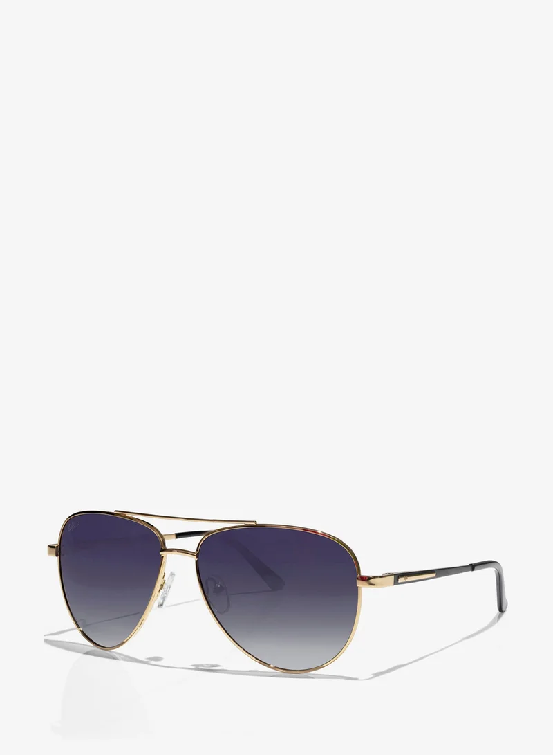 selfie Selfie Polarized Blue Lense Gold Metal Frame Sunglasses, SE8286-C4