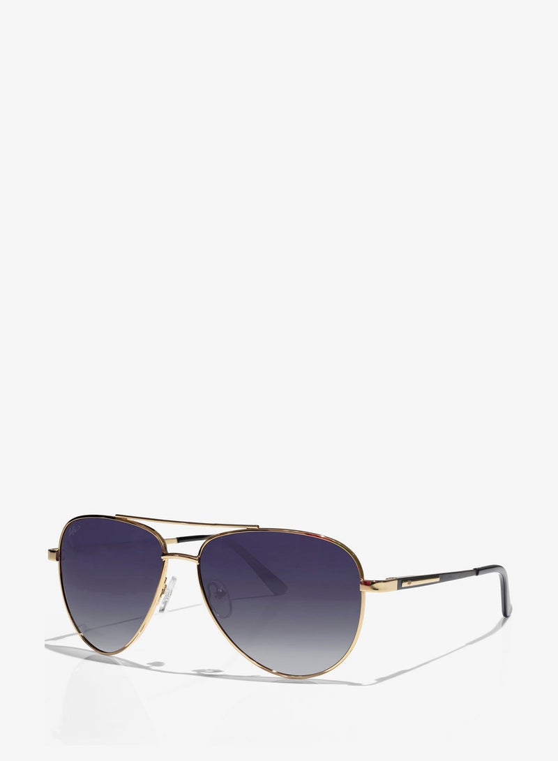 Selfie Polarized Blue Lense Gold Metal Frame Sunglasses, SE8286-C4 - Image 2