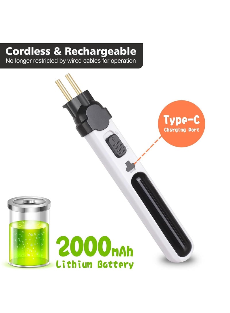 YYC 8 in 1 Cordless Hot Wire Foam Cutter Kit，Electric Styrofoam Cutting Pen, Foam Carving Tools, USB Type-C Charging, 2000mAh Lithium Battery Cutting Machine Pen Tool Kit Electronic Soldering Kit - Image 2