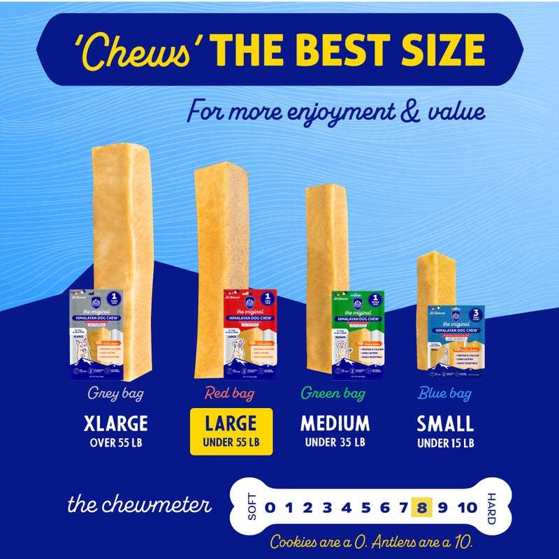 Himalayan Dog Chew Original Yak Cheese Chew, Peanut Butter, 1 Large Stick, 3.3 oz, Gluten Free, Healthy Treats, Grain & Lactose Free 100% Natural, Long Lasting Chews for s Under 55 lbs - Image 5