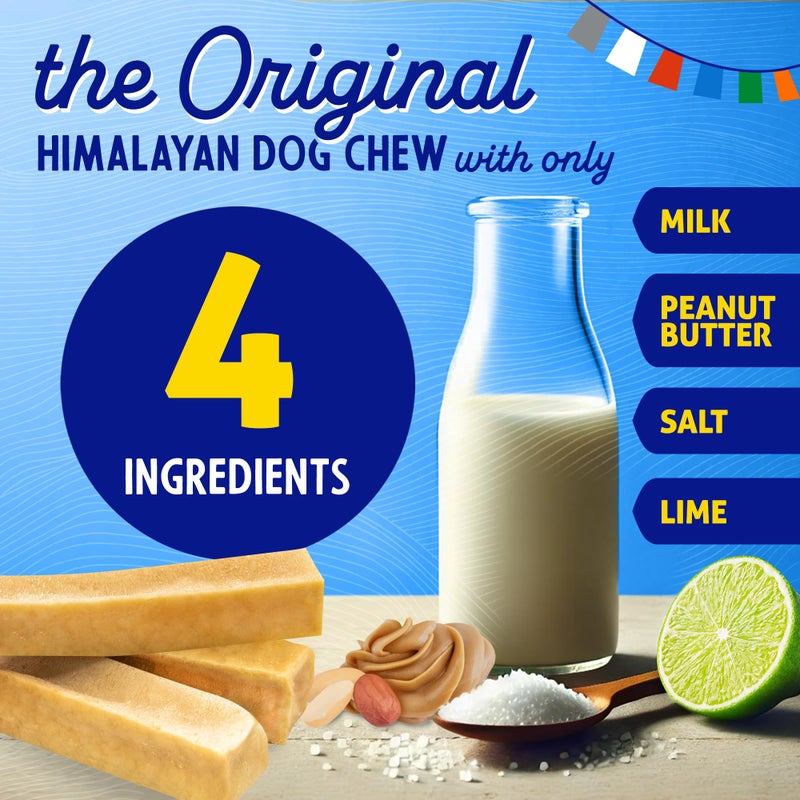 Himalayan Dog Chew Original Yak Cheese Chew, Peanut Butter, 1 Large Stick, 3.3 oz, Gluten Free, Healthy Treats, Grain & Lactose Free 100% Natural, Long Lasting Chews for s Under 55 lbs - Image 3