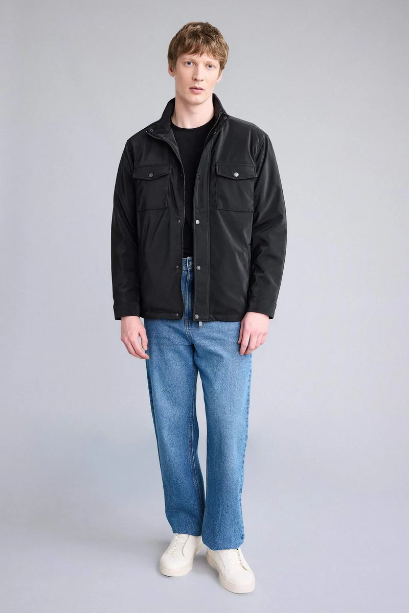 ديفاكتو Regular Fit Faux Leather Jacket