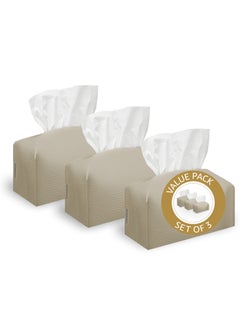 LeArt Leather Tissue Box Cover – Home Decorations for Living Room, Bedroom and Office | Car Tissue Holder | Tissue Box Holder for Car | Tissue Box Cover for Car (Camel - Pack of 3)  - Image 1
