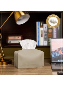 LeArt Leather Tissue Box Cover – Home Decorations for Living Room, Bedroom and Office | Car Tissue Holder | Tissue Box Holder for Car | Tissue Box Cover for Car (Camel - Pack of 3)  - Image 4