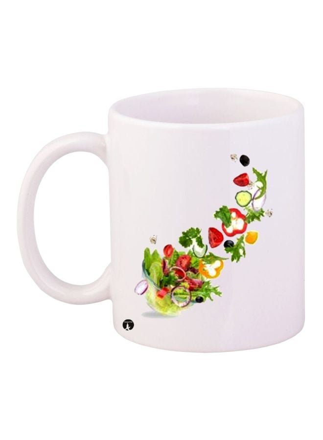 RYN Fruits Printed Coffee Mug White/Green/Red 11ounce
