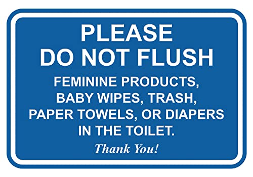 All Quality All Quality classic Framed Please Do Not Flush Thank You Bathroom Etiquette Sign - 5 x 7 (Blue) 