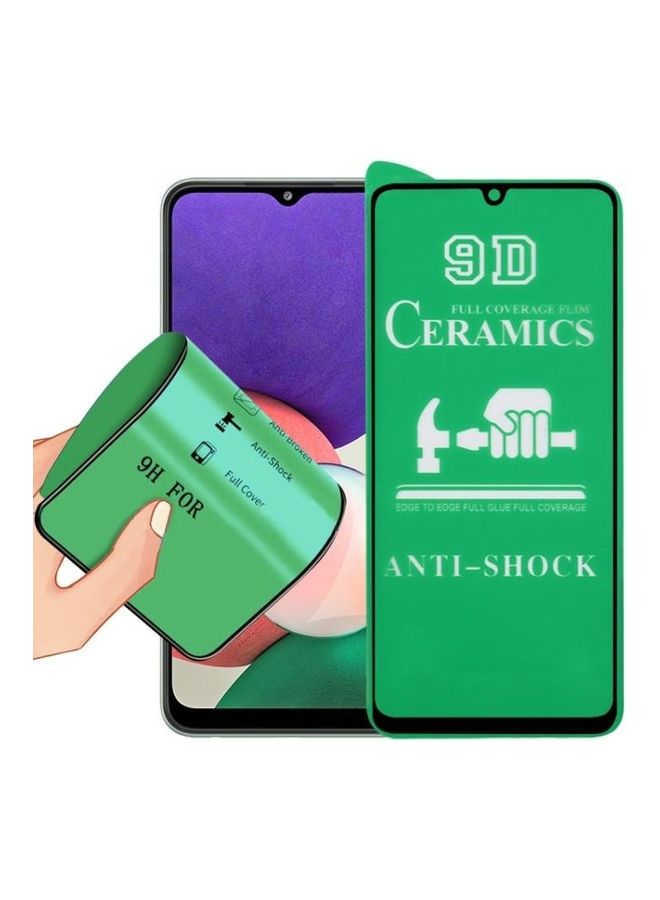 بي جي إم لاصقة حماية للشاشة من السيراميك بلصق كامل وبدرجة انحناء 9 لهاتف سامسونج جالاكسي A22 5G لون شفاف/أسود - Image 1