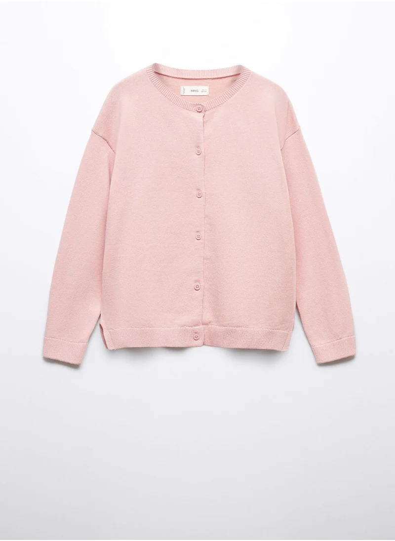 MANGO Kids Essential Crew Neck Cardigan