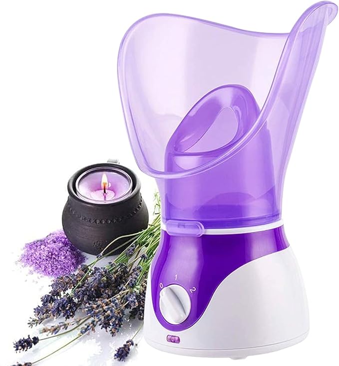 VOUM Facial SteamerVOUM Face Steamer for Facial Deep Cleaning Home Facial Sauna Spa Sinuses Humidifier Atomizer Warm Mist Unclogs Pores Unisex Purple - Image 1