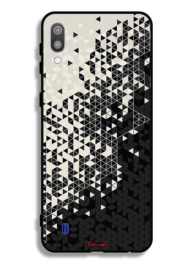 Tolwak Samsung Galaxy M10 Protective Case Cover Pattern Digital Art Triangle - Image 2