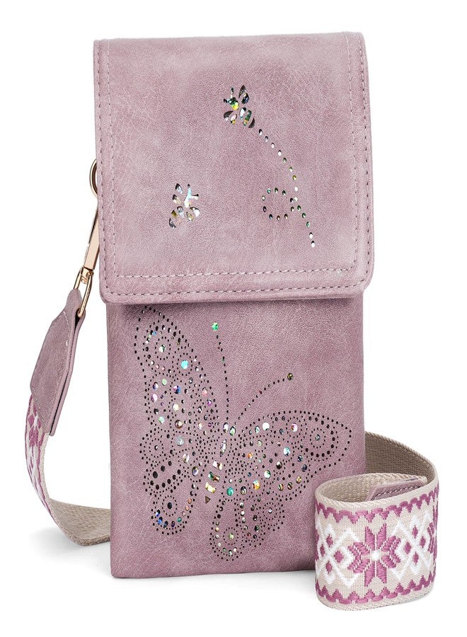 KITEVIUN Leather Small Crossbody Bags for Women Trendy Cell Phone Bag Wallet Purses Butterfly Design - Image 1