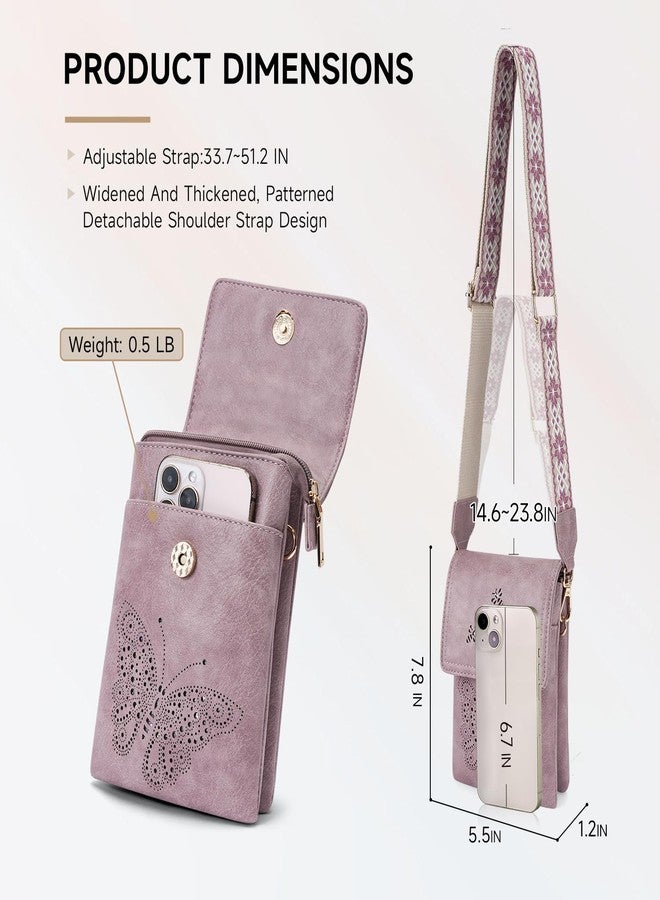 KITEVIUN Leather Small Crossbody Bags for Women Trendy Cell Phone Bag Wallet Purses Butterfly Design - Image 4