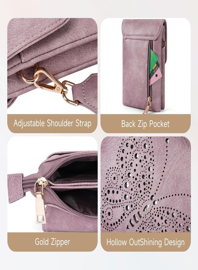 KITEVIUN Leather Small Crossbody Bags for Women Trendy Cell Phone Bag Wallet Purses Butterfly Design - Image 5