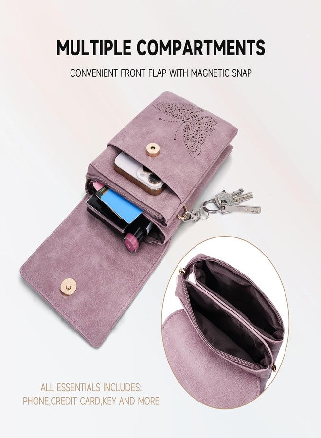 KITEVIUN Leather Small Crossbody Bags for Women Trendy Cell Phone Bag Wallet Purses Butterfly Design - Image 3