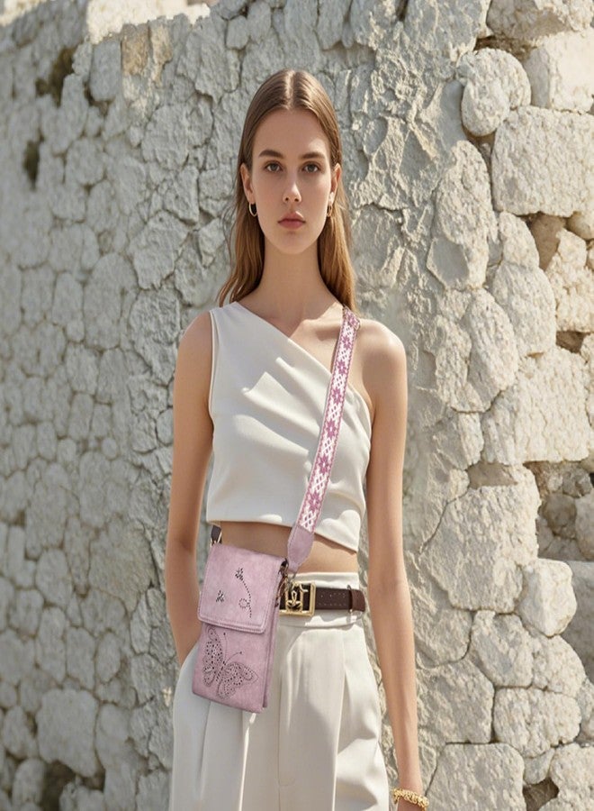 KITEVIUN Leather Small Crossbody Bags for Women Trendy Cell Phone Bag Wallet Purses Butterfly Design - Image 2