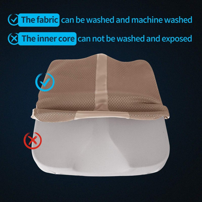 LARROUS Comfort Memory Foam Seat Cushion for Car Seat Driver, Tailbone (Coccyx) Pain Relief Pad for Driving, Office Chair (Beige) - Image 4