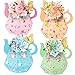 Renbuzhu 12PCS Tea Party Decorations Flower Boxes Centerpieces plus 12PCS Butterflies Princess Birthday Teapot Table Baby Shower Decor Assembly Needed - Image 3