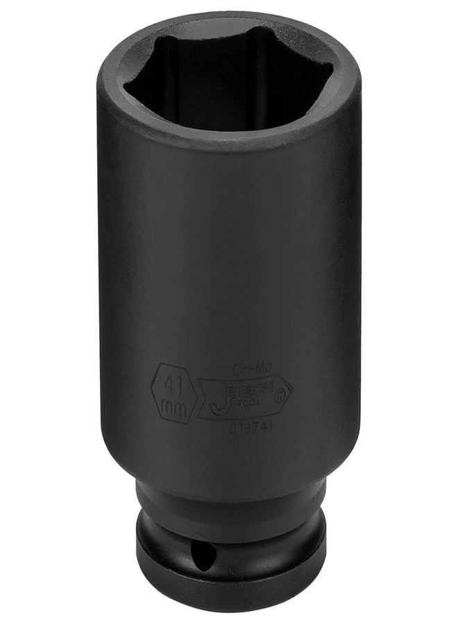 Jetech 3/4-Inch Drive 41mm Deep Impact Socket with 6-Point Design, Heat-Treated Chrome Molybdenum Alloy Steel, Metric - Image 2