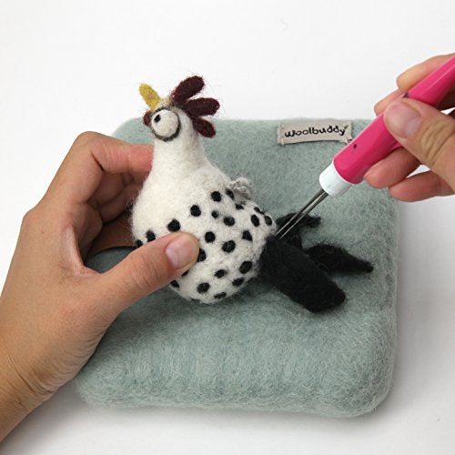 Woolbuddy Needle Felting Pad - Durable Wool Mat for Craft Projects, Foam Alternative, 6"x6"x1.5" (Lime) - Image 5