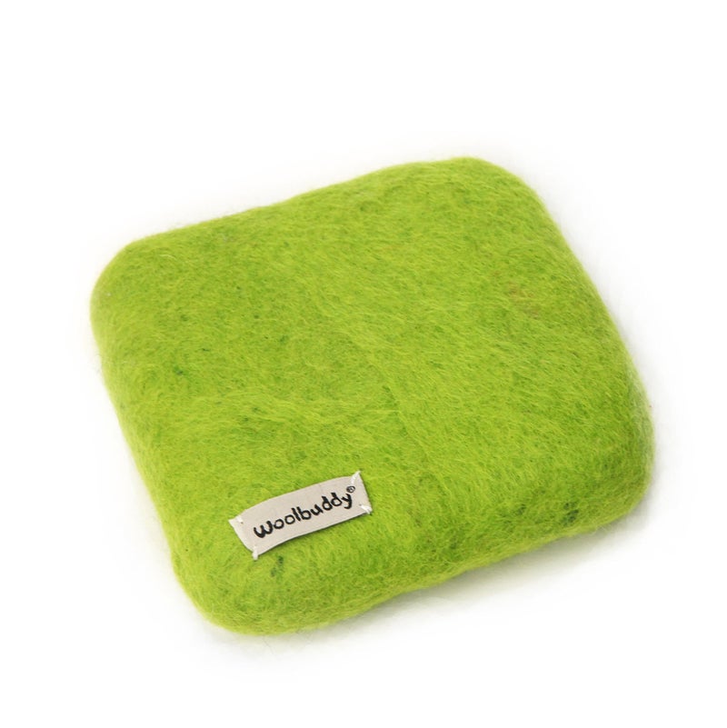 Woolbuddy Needle Felting Pad - Durable Wool Mat for Craft Projects, Foam Alternative, 6"x6"x1.5" (Lime) - Image 1