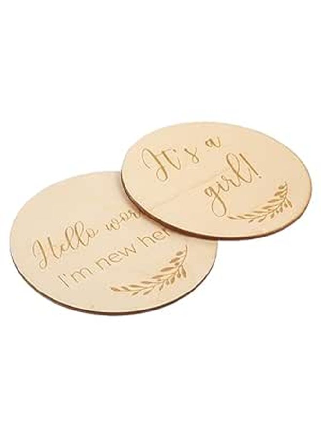2 Pcs Wooden Milestone Cards Creative Growth Commemorative Cards for Newborn Photography Unique Design Social Media Sharing Keepsakes - Image 1