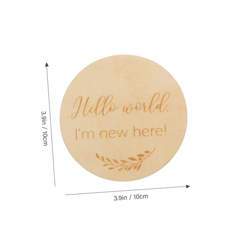 2 Pcs Wooden Milestone Cards Creative Growth Commemorative Cards for Newborn Photography Unique Design Social Media Sharing Keepsakes - Image 3