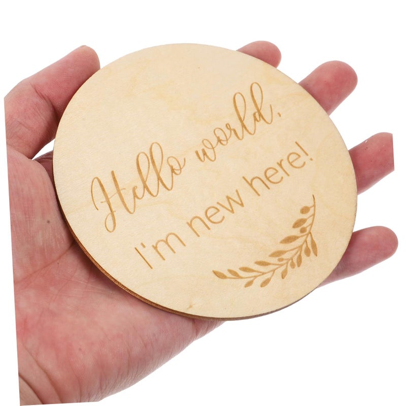 2 Pcs Wooden Milestone Cards Creative Growth Commemorative Cards for Newborn Photography Unique Design Social Media Sharing Keepsakes - Image 5