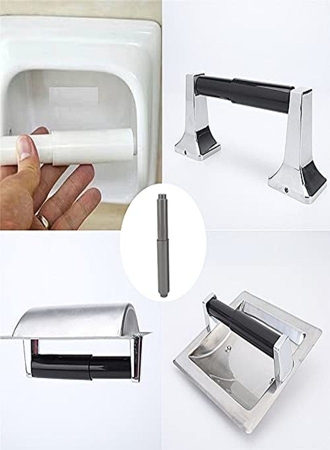 APUXON Toilet Paper Holder Roller 2pcs Gray Color Plastic Toilet Tissue Flexible Holder Replacement Bathroom Plastic Spring Loaded Insert Spindle - Image 4