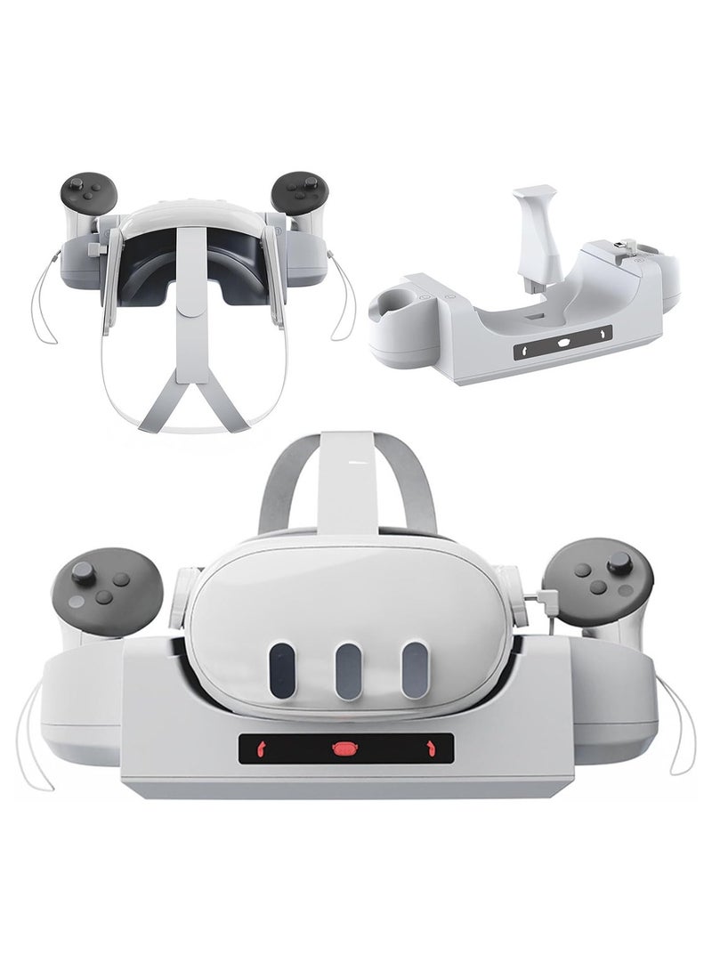 قاعدة شحن متوافقة مع سماعة رأس Oculus/Meta Quest 3 VR ووحدة تحكم قاعدة شاحن سريع مثبتة على الحائط لملحقات Quest3 - Image 1