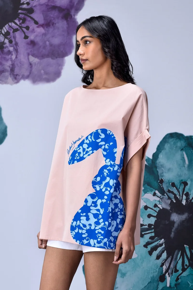 Genes Lecoanet Hemant Rabbit Texture Relaxed Top- Beige Rosie