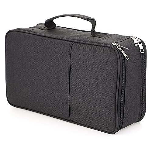 BTSKY Colored Pencil Case 360 Slots Pencil Bag Organizer High Capacity Holder with Double Zippers Multilayer Compatible with Crayola Colored Pencils Watercolor Pens & Gel Pens Black - Image 1
