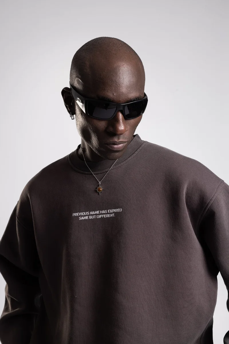 Catch Micro Text Print Detail Oversize Sweatshirt
