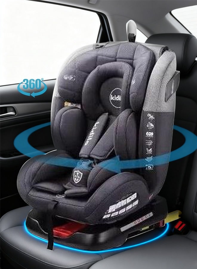 Kidilo Convertible Car Seat, 360° Rotating Seat, Rear-Facing or Forward-Facing Car Seat, Black - Image 1
